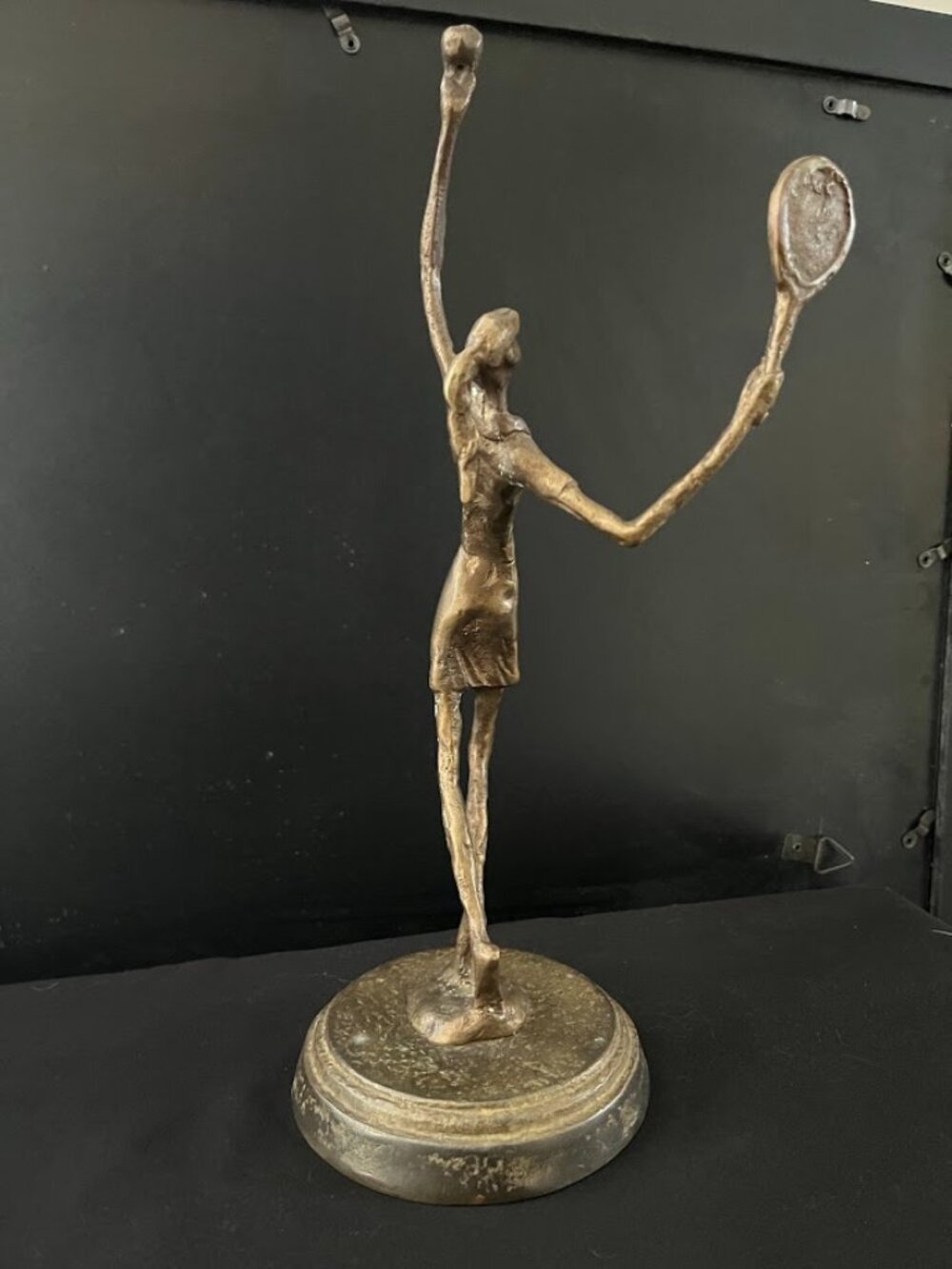 Bronze Sculptured Tennis Player